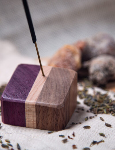 Handmade hardwood incense holder