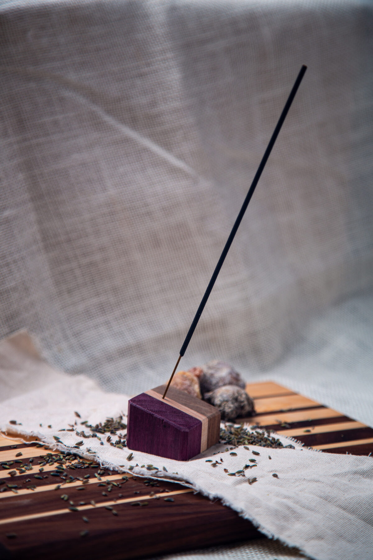 Handmade hardwood incense holder